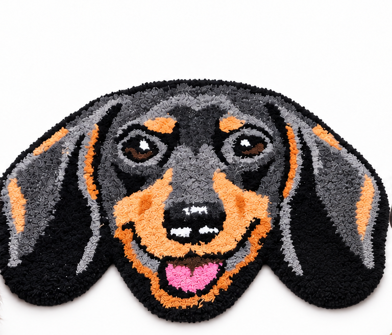 Dachshund Rug - Brown & Tan