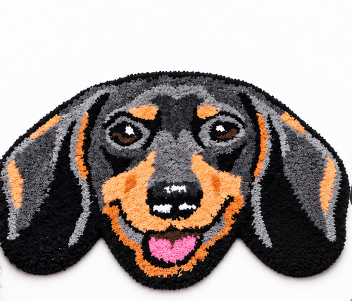 Dachshund Rug - Brown & Tan