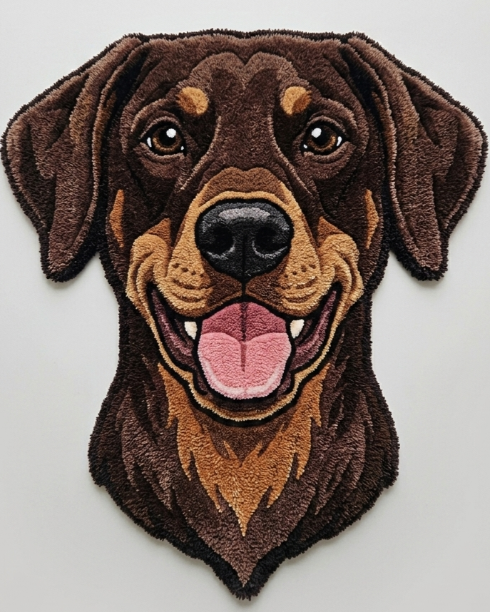 Personalised Rottweiler Tufted Rug | Premium Handmade Dog Rug | Luxury Pet Lover Gift | RugRizz