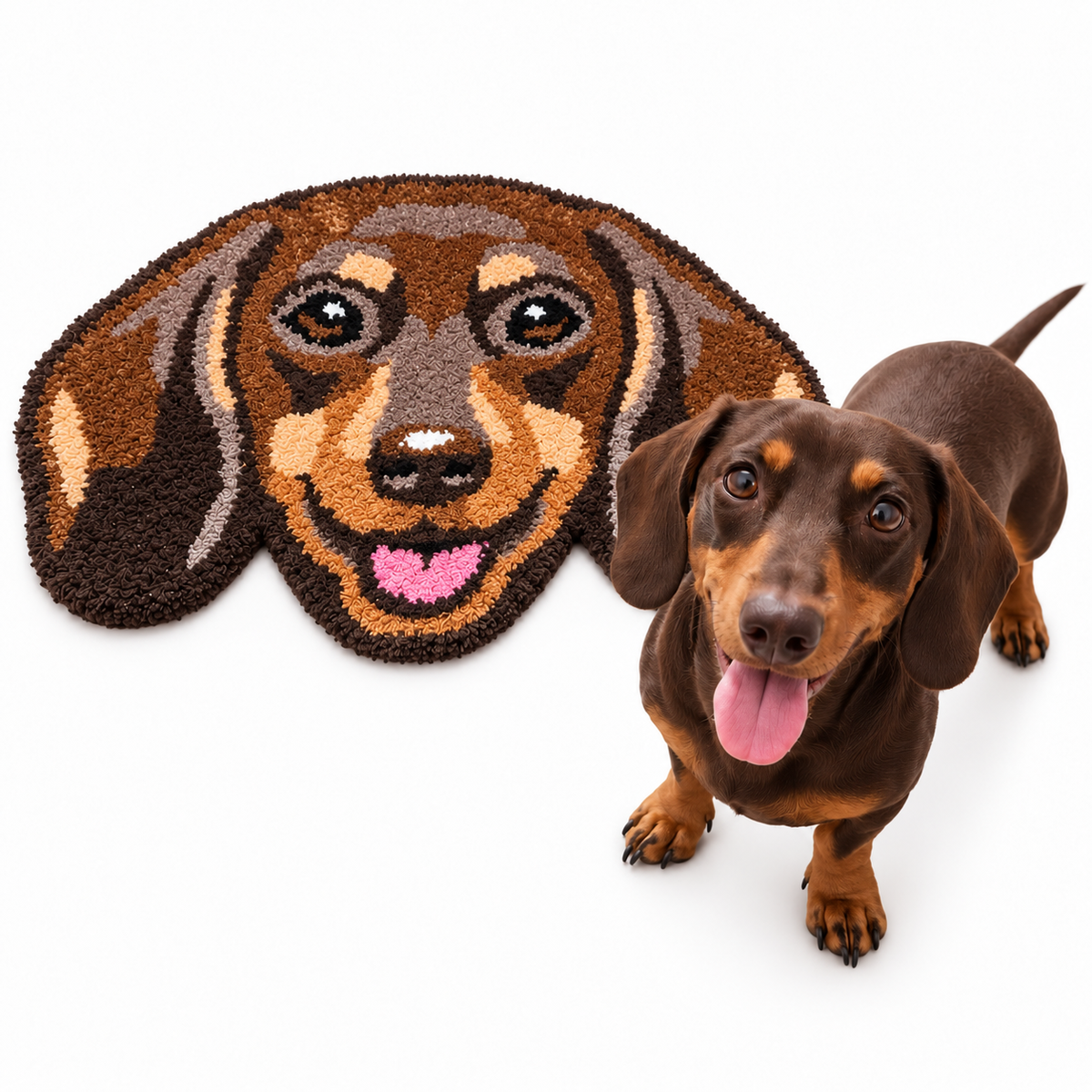 Dachshund Rug - Brown & Tan
