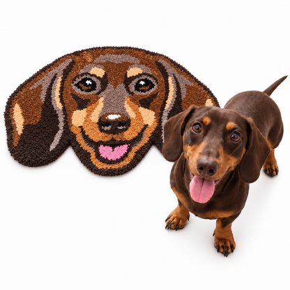 Dachshund Rug - Brown & Tan
