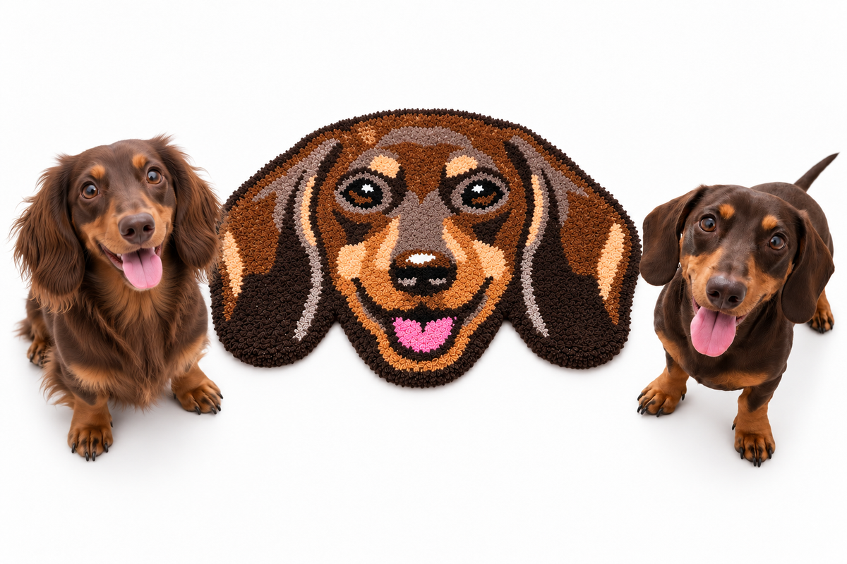 Dachshund Rug - Brown & Tan